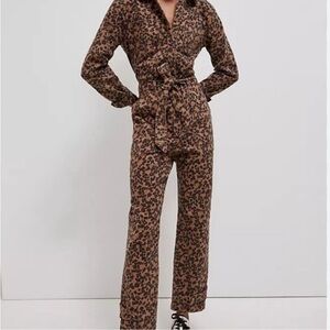 Anthropologie leopard  Print jumpsuit